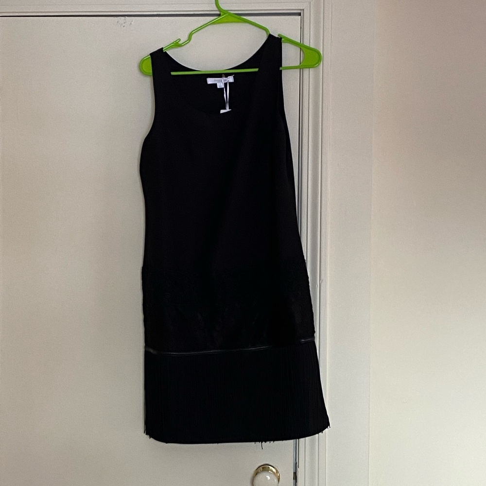 Piperlime sz 2 black dress with lace & fringe sz 2 new